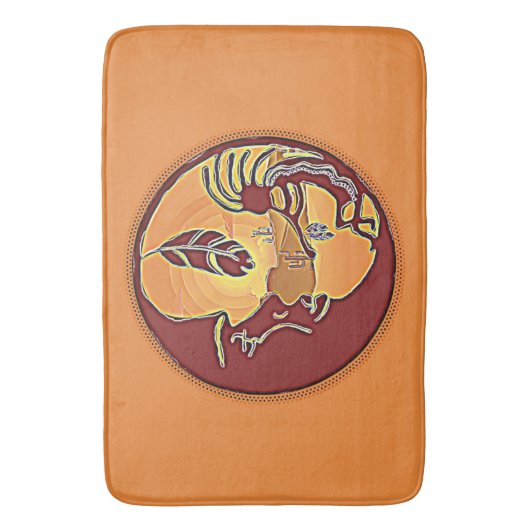LandschapsButton - Kokopelli Moon Feather 1 Badmat (Voorkant Verticaal)