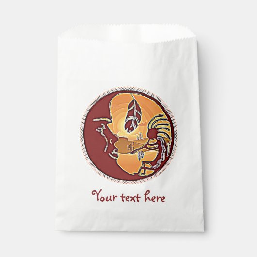 LandschapsButton - Kokopelli Moon Feather 1 Bedankzakje (Voorkant)