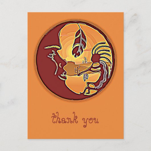 LandschapsButton - Kokopelli Moon Feather 1 Briefkaart (Voorkant)