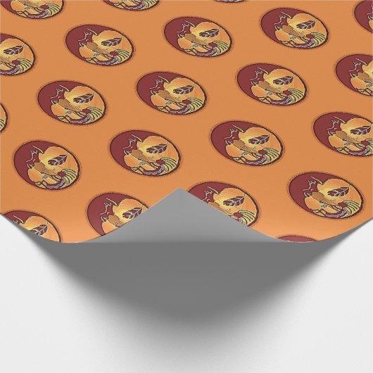 LandschapsButton - Kokopelli Moon Feather 1 Cadeaupapier (Hoek)