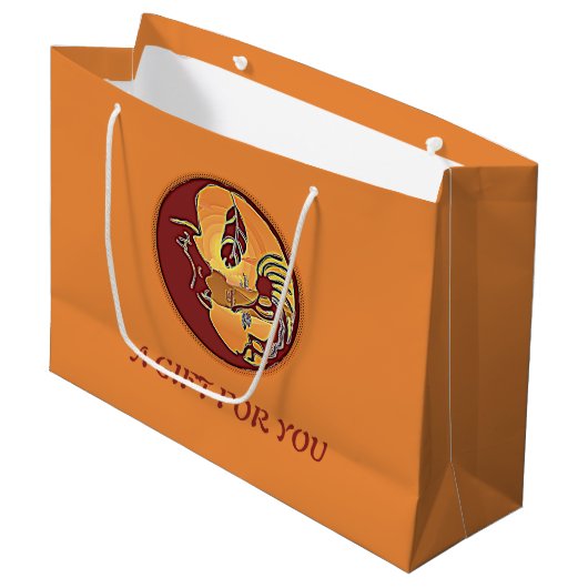 LandschapsButton - Kokopelli Moon Feather 1 Groot Cadeauzakje (Voorkant Gekanteld)