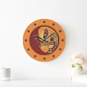 LandschapsButton - Kokopelli Moon Feather 1 Grote Klok (Huis)