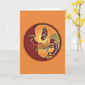 LandschapsButton - Kokopelli Moon Feather 1 Kaart (Gele Bloem)