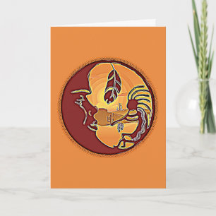 LandschapsButton - Kokopelli Moon Feather 1 Kaart