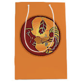 LandschapsButton - Kokopelli Moon Feather 1 Medium Cadeauzakje (Voorkant)