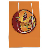 LandschapsButton - Kokopelli Moon Feather 1 Medium Cadeauzakje (Achterkant)