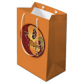 LandschapsButton - Kokopelli Moon Feather 1 Medium Cadeauzakje (Achterkant Gekanteld)