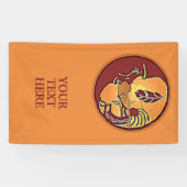 LandschapsButton - Kokopelli Moon Feather 1 Spandoek (Horizontaal)