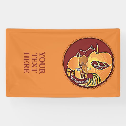 LandschapsButton - Kokopelli Moon Feather 1 Spandoek (Horizontaal)