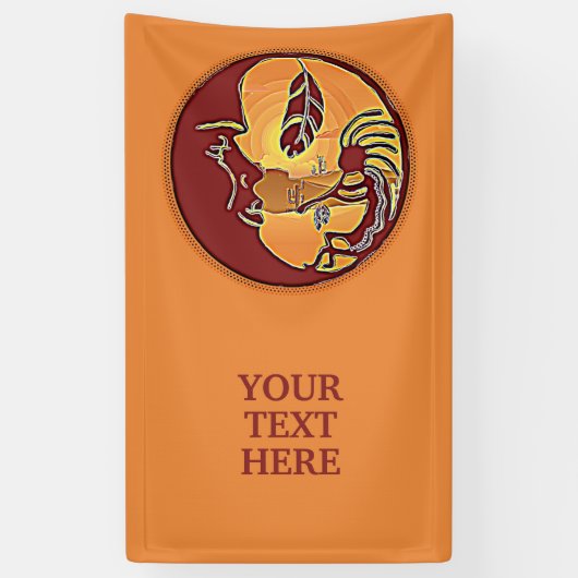 LandschapsButton - Kokopelli Moon Feather 1 Spandoek (Verticaal)