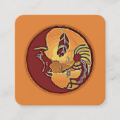 LandschapsButton - Kokopelli Moon Feather 1 Vierkante Visitekaartje (Voorkant)