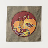 LandschapsButton - Kokopelli Moon Feather 1 Wandkleed (Voorkant (horizontaal))