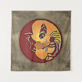 LandschapsButton - Kokopelli Moon Feather 1 Wandkleed (Voorkant)