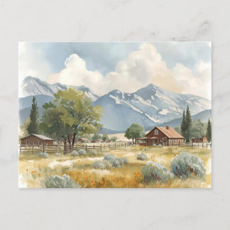 Landschapscabine met Uitzicht op het platteland Briefkaart