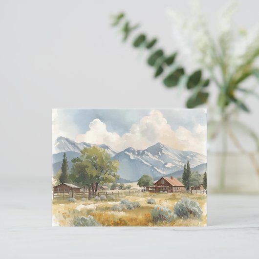 Landschapscabine met Uitzicht op het platteland Briefkaart (Staand voorkant)