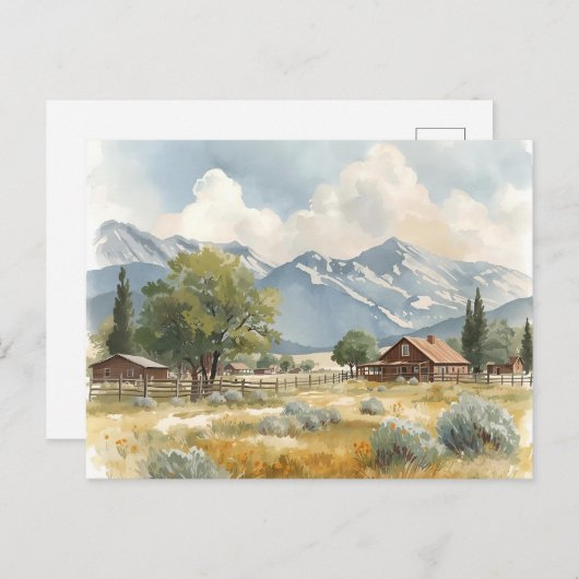 Landschapscabine met Uitzicht op het platteland Briefkaart (Voorkant / Achterkant)