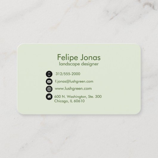 landschapsdesigner visitekaartje (Achterkant)