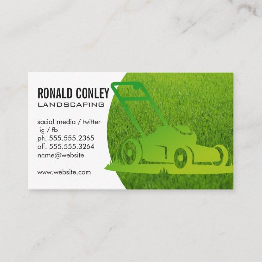 Landschapsdiensten | Maaier icoon Visitekaartje (Voorkant)