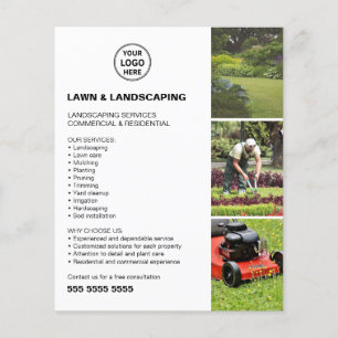 Landschapsdiensten Voor Gazonverzorging Witte Zake Flyer