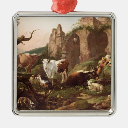 Landschapsdieren 1685 metalen ornament (Voorkant)