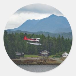 Landschapsfoto Alaska Floatplane Ronde Sticker