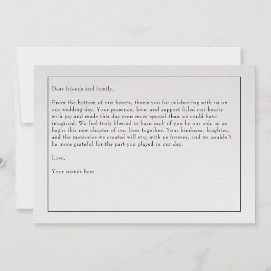 Landschapsfoto bruiloft bedankkaart (Achterkant)