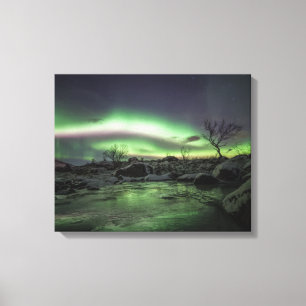 Landschapsfoto Noordelijke lichten Canvas Afdruk