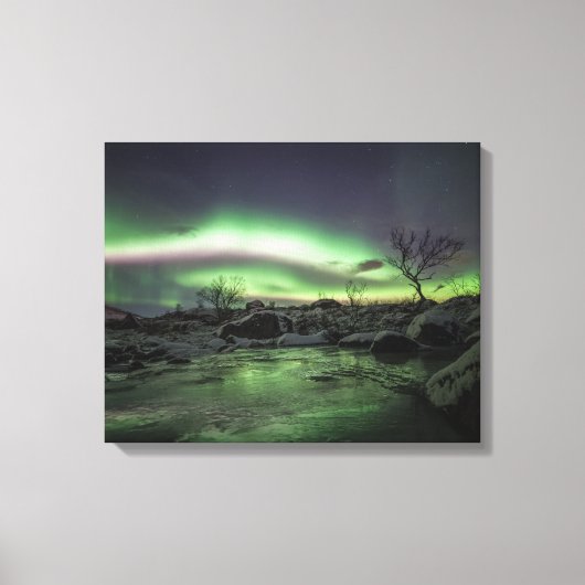Landschapsfoto Noordelijke lichten Canvas Afdruk (Voorkant)