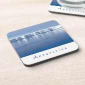 Landschapsfoto van Antarctica ijsberg met witte te Bier Onderzetter (Linkerzijde)