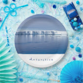 Landschapsfoto van Antarctica ijsberg met witte te Papieren Bordje (Feest)