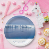Landschapsfoto van Antarctica ijsberg met witte te Papieren Bordje (Feest)