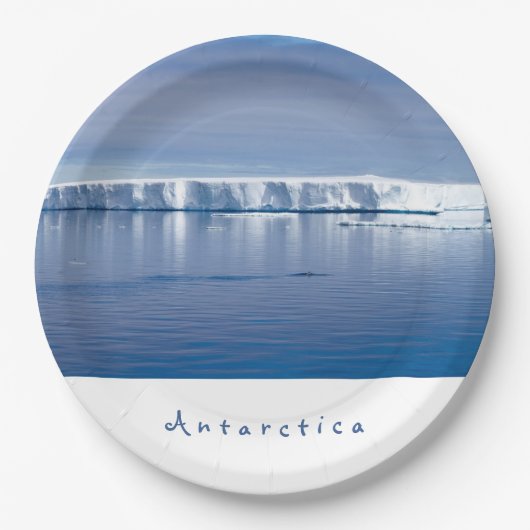 Landschapsfoto van Antarctica ijsberg met witte te Papieren Bordje (Voorkant)
