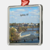 Landschapsfoto van Appleton, Wisconsin Metalen Ornament (Links)