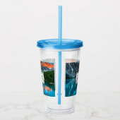Landschapsfoto van berg en meer acryl drinkbeker (Rechts)