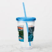 Landschapsfoto van berg en meer acryl drinkbeker (Links)