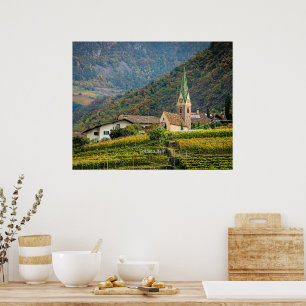 Landschapsfoto van Bolzano, Italië Poster