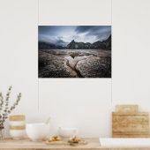 Landschapsfoto van de bergeilanden van de Lofoten Poster (Keuken)