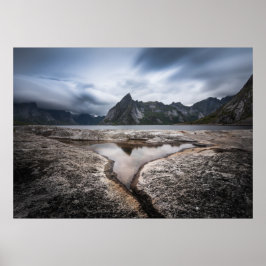 Landschapsfoto van de bergeilanden van de Lofoten Poster