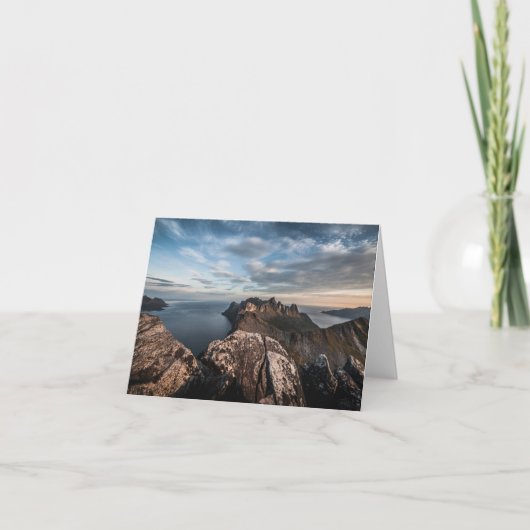 Landschapsfoto van de kust van Noorwegen Kaart (Voorkant)