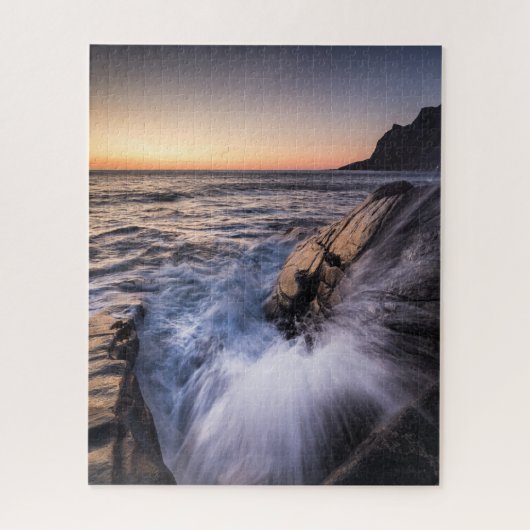 Landschapsfoto van de Noorse Lofoten-eilanden Legpuzzel (Verticaal)
