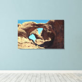 Landschapsfoto van Double Arch Desert Canvas Afdruk (Insitu (Houten vloer))