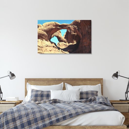 Landschapsfoto van Double Arch Desert Canvas Afdruk (Insitu (Slaapkamer))