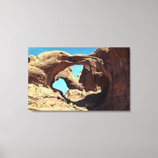 Landschapsfoto van Double Arch Desert Canvas Afdruk (Voorkant)