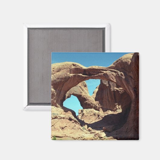 Landschapsfoto van Double Arch Desert Magneet (Voorkant / Achterkant)