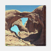 Landschapsfoto van Double Arch Desert Magneet (Voorkant)