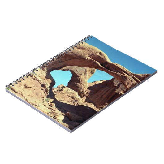 Landschapsfoto van Double Arch Desert Notitieboek (Linkerzijde)
