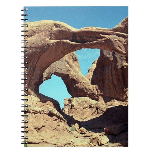 Landschapsfoto van Double Arch Desert Notitieboek (Voorkant)