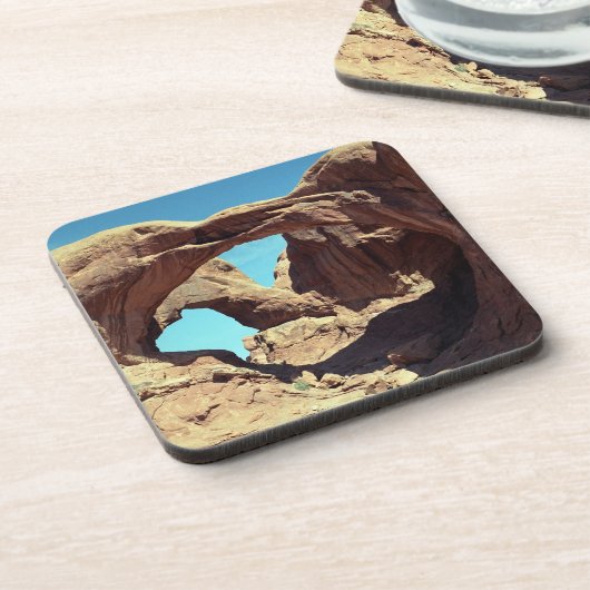 Landschapsfoto van Double Arch Desert Onderzetter (Linkerzijde)