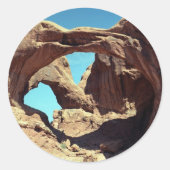Landschapsfoto van Double Arch Desert Ronde Sticker (Voorkant)