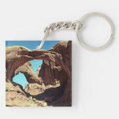 Landschapsfoto van Double Arch Desert Sleutelhanger (Achterkant)